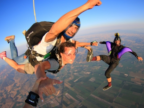 Sky diving 15,000 feet altitude [the highest in Europe]