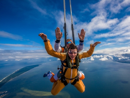 Sky diving 15,000 feet altitude [the highest in Europe]