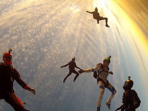 Sky diving 15,000 feet altitude [the highest in Europe]