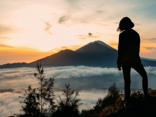 Coffee plantations Bali Pulina and mount Batur , Rice fields ,Celuk & Painting village, Barong Dance 