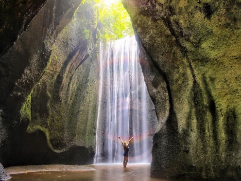 Lempuyang  gate with Tukad Cepung waterfalls & Tirta Gangga.