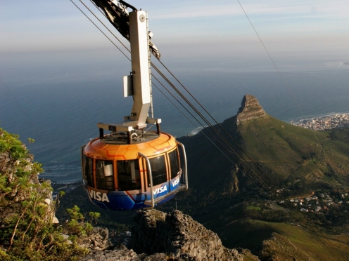 Seal Island with Table Mountain Cable Car Ariel Views