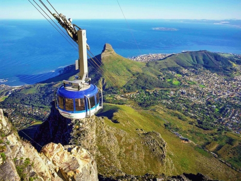 Seal Island with Table Mountain Cable Car Ariel Views