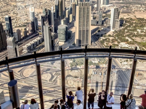 Burj Khalifa at the top . [ Observation Deck ]