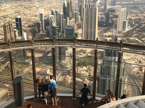 Burj Khalifa at the top . [ Observation Deck ]