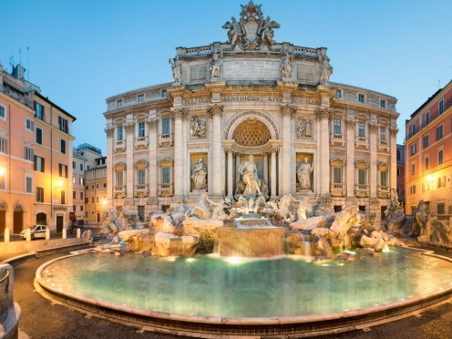 Colosseum with Piazza Navona , Spanish steps & Pantheon Trevi fountain 