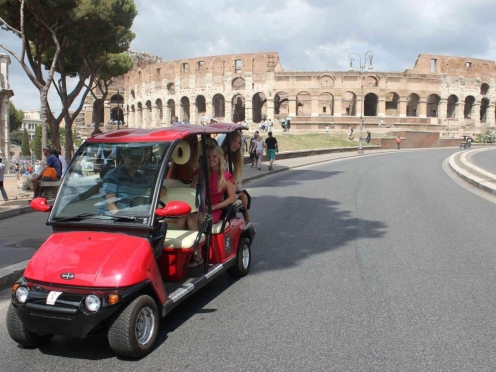 Rome sightseeing by golf cart